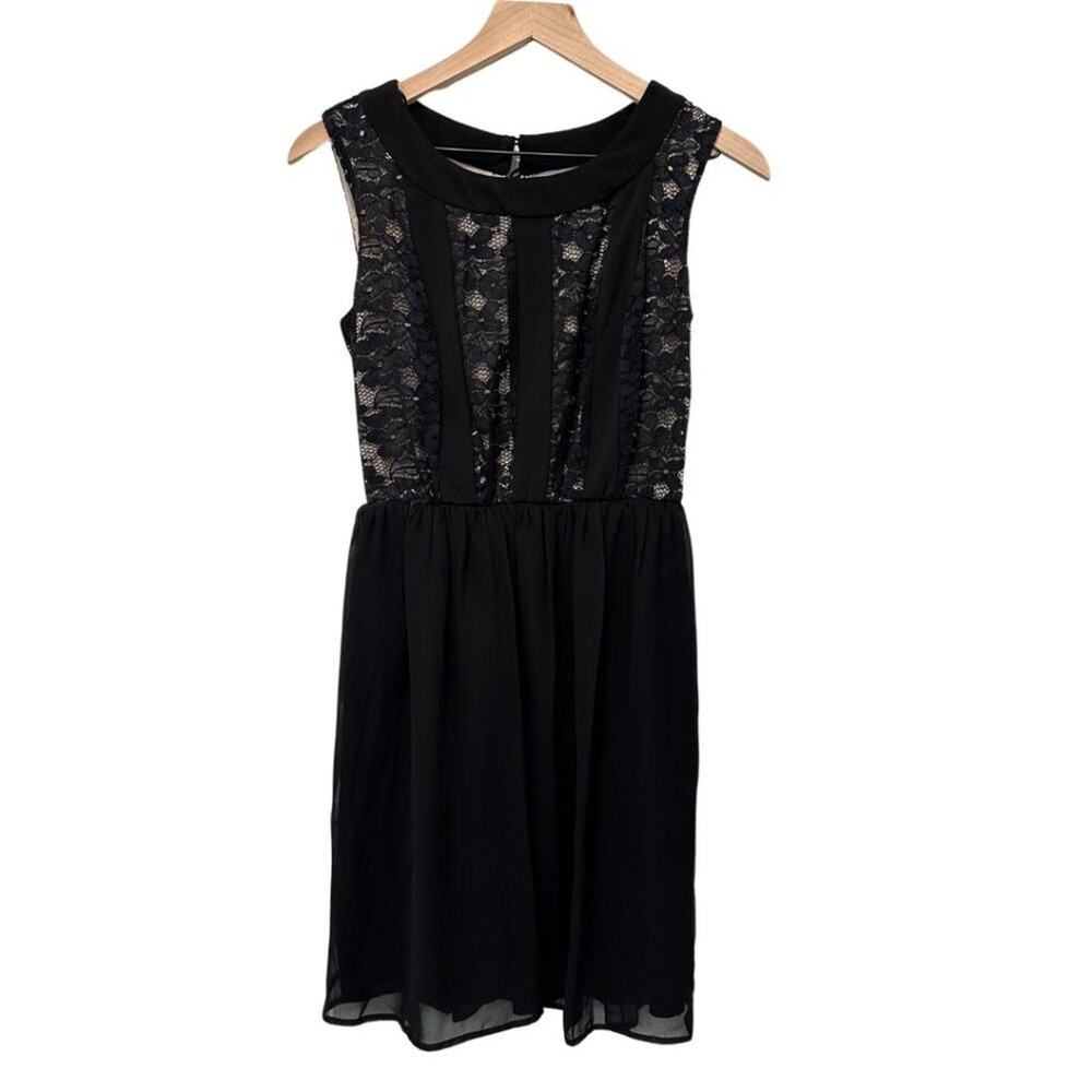 Enfocus Studio Sleeveless Lace Cocktail Dress Black 8